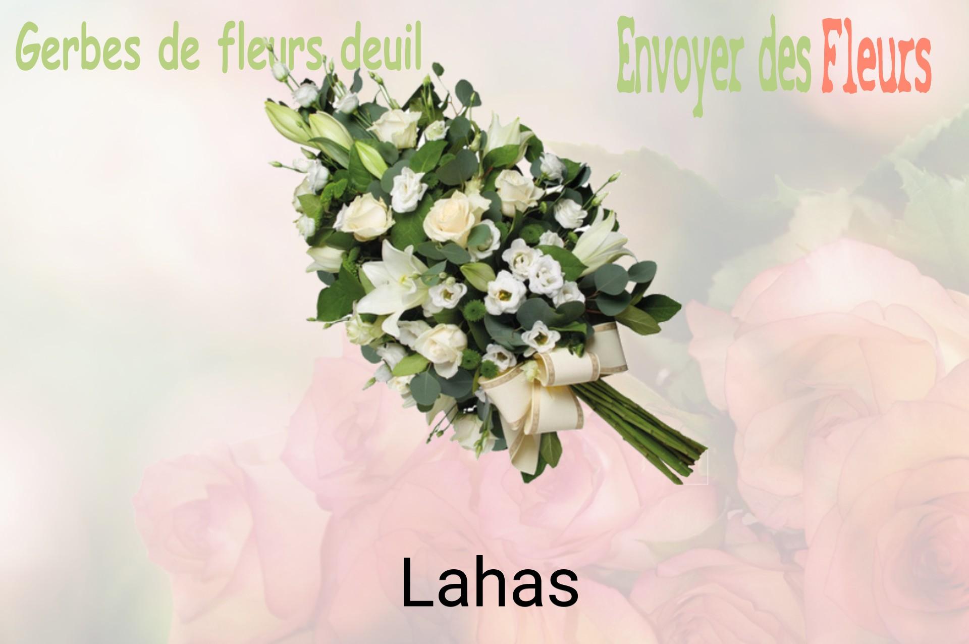 Gerbe de fleurs de deuil livrée à Lahas